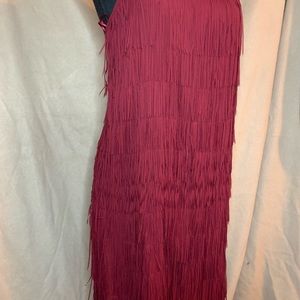Spaghetti strap fringed Nicole Miller